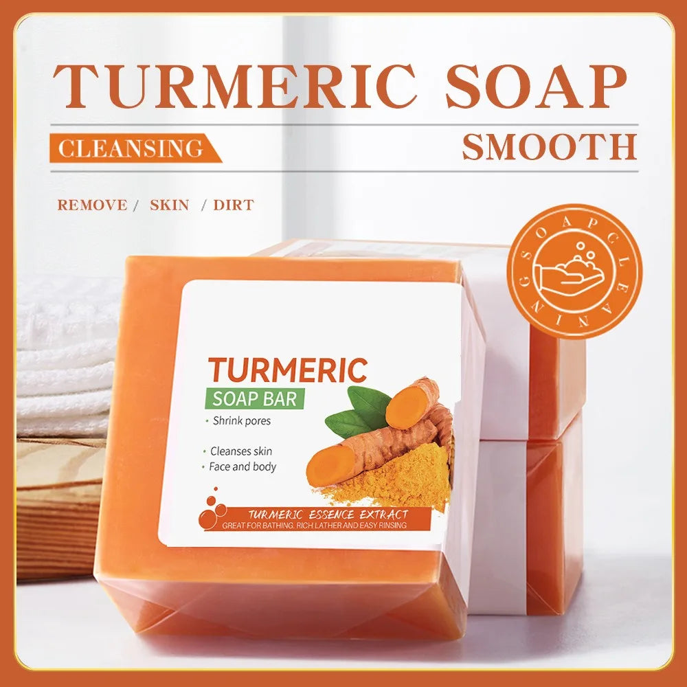 Sapone alla curcuma fatto a mano Pulizia del corpo Schiarente Ascelle scure Gamba Detergenti per il corpo Schiarente Sapone per il viso Tenero Cura della pelle Bellezza