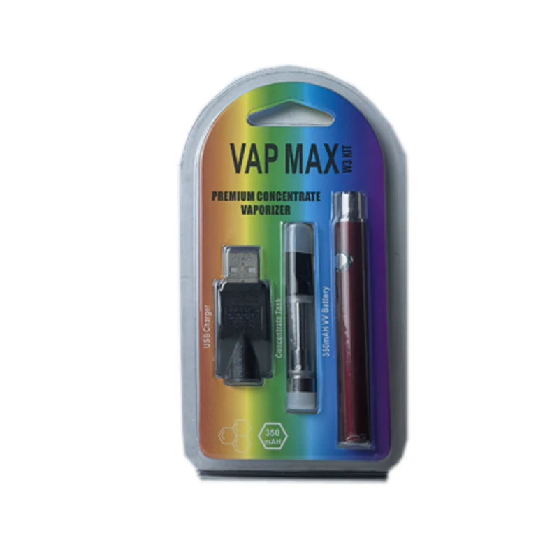 3-10 pz Vap Max W3 Vape Pen batteria 350 mah 3.4 V-4.0 V Batteria di Preriscaldamento Con 510 Filo 1 ml Cartuccia Vaporizzatore per Olio Spesso