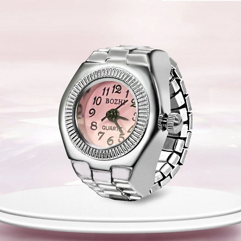Orologio ad anello Nuovo quadrante circolare con dito in lega creativa di vendita calda Coppia di uomini e donne
