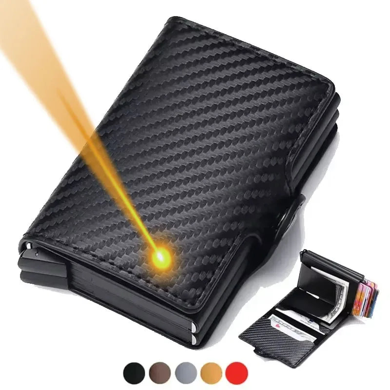 Nome inciso Portafoglio pop-up mini in fibra di carbonio Regalo personalizzato Carta Rfid Portafogli da uomo di alta qualità 12 porta carte Piccolo sacchetto di soldi