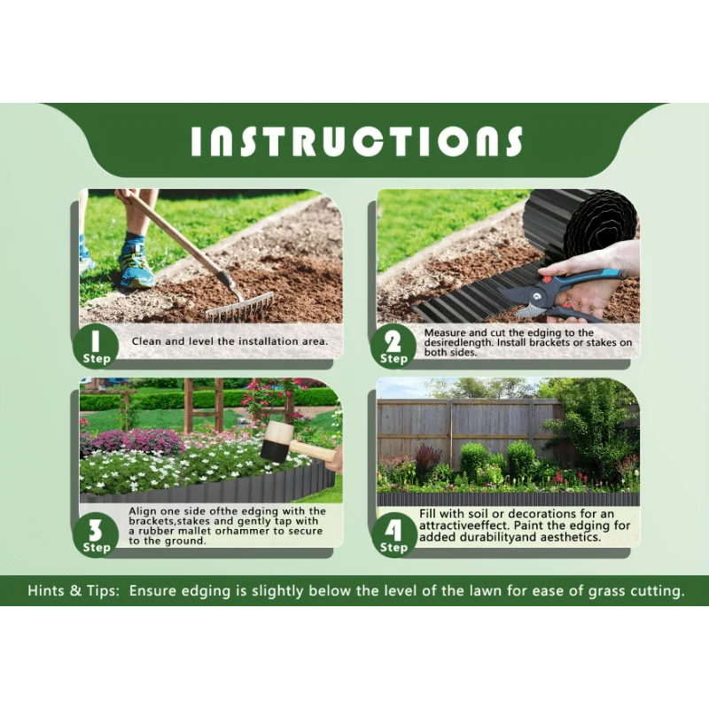 Bordura per Giardino Ondulata Resistente alle Intemperie per Paesaggistica