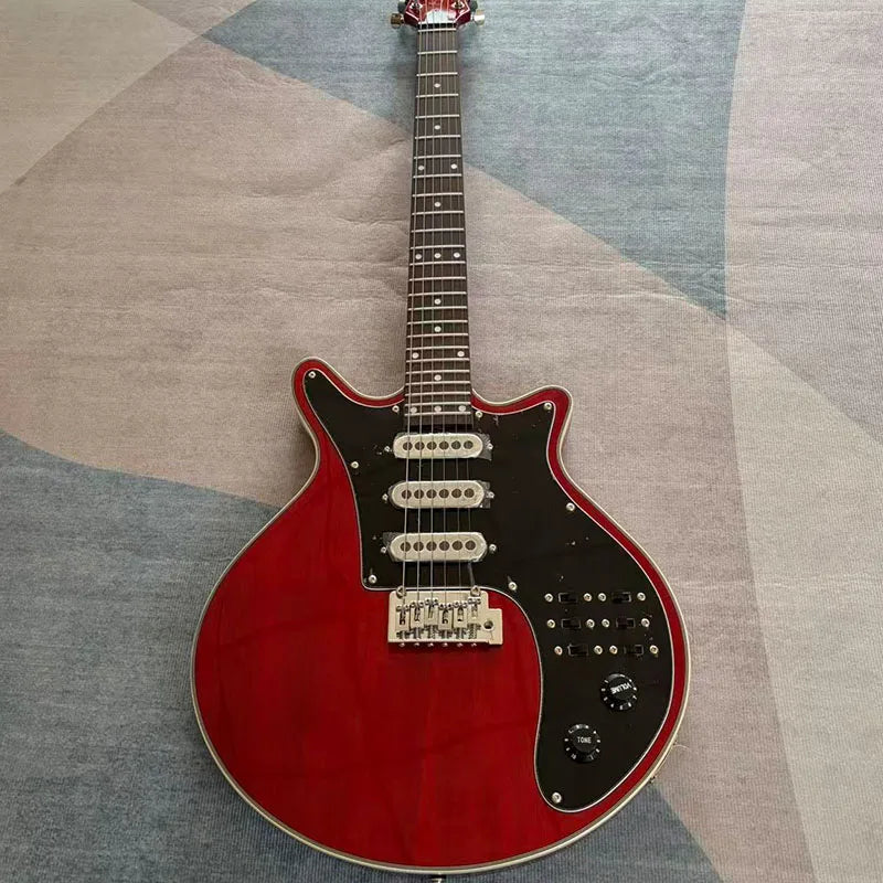 Chitarra elettrica rosso vino a 6 corde, 25 tasti, tre pickup single-coil, per destrorsi, regalo di Natale, spedizione gratuita