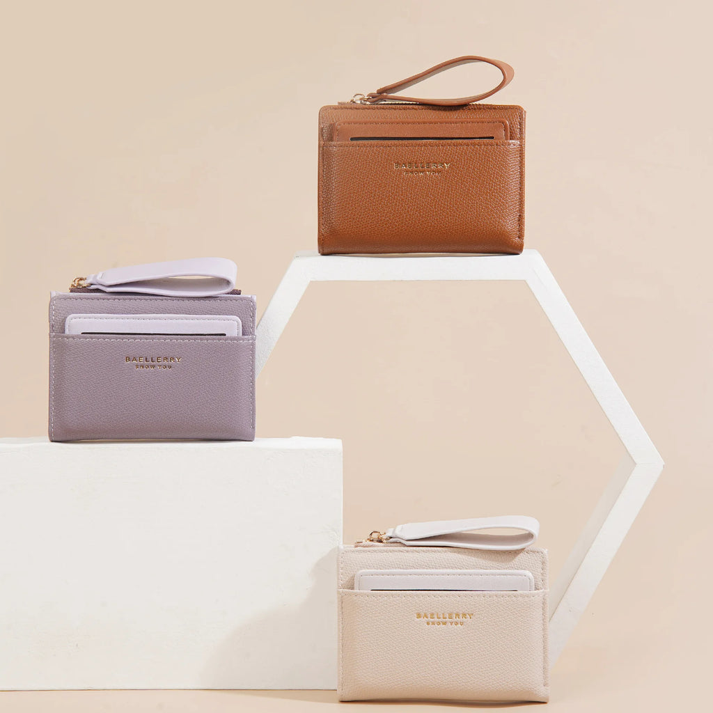 Portafoglio di Lusso Baellerry per Donne, Elegante Portamonete Sottile in Pelle PU con Scomparti Multipli per Carte