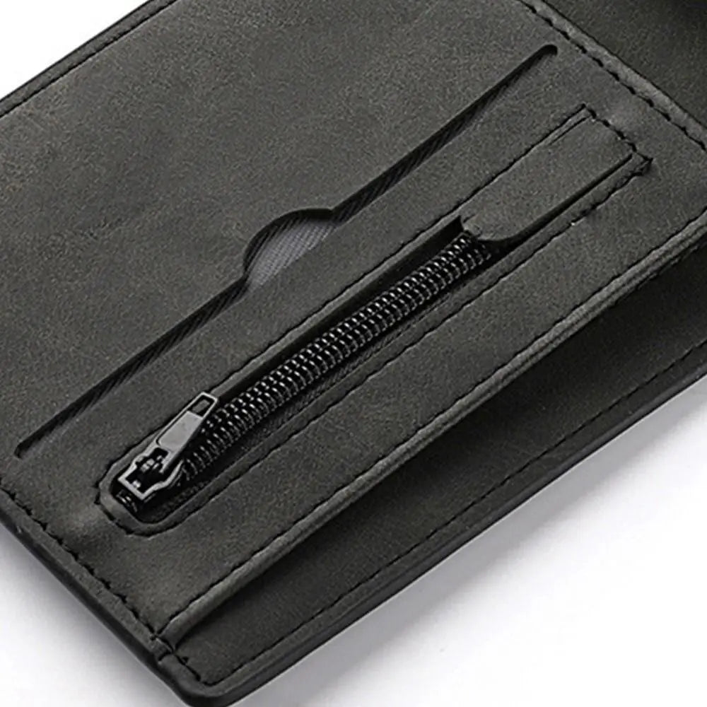 Portafoglio da uomo con slot multi-carta Portamonete pieghevole di grande capacità Portamonete corto in pelle PU