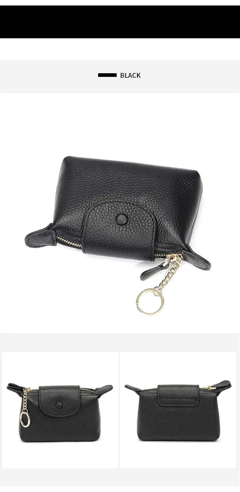 Portamonete da donna in pelle di mucca di nuova moda Porta carte creative per chiavi e rossetti Portaoggetti Portafoglio carino per donne e donne