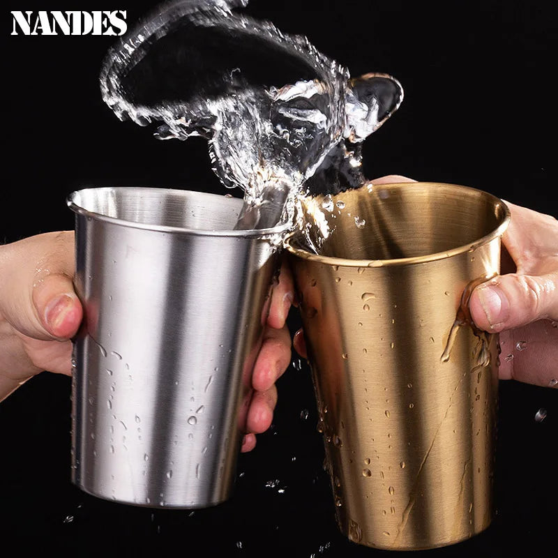350/500ml Tazze in acciaio inossidabile Ufficio domestico Bar Cucina Bevande Bicchiere da caffè Tè Bere Boccale di birra Tazza da viaggio in metallo