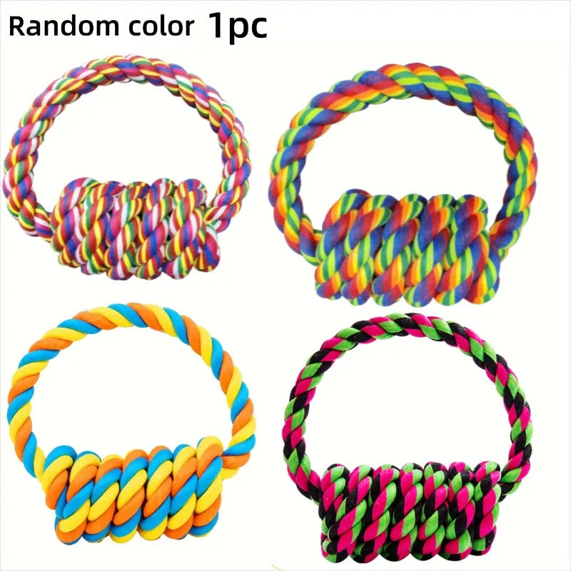 1pc Large Breed Knot Dog Toy-Multicolor, Tough Chew Toy for Aggressive Chewers, Heavy Duty Dental Floss Toy Kit Anti-Chew Design