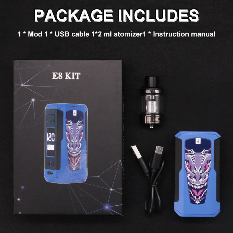 Smoke E5 Kit 120W Vape Box Mod con atomizzatore serbatoio Pod da 2.5ml 1800mAh batteria integrata schermo OLED sigaretta elettronica vaporizzatore penna Vape