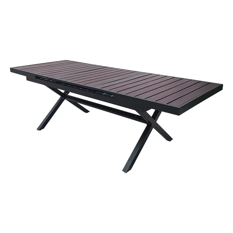 Tavolo da giardino Tavolo da esterno 180-240 cm Tavolo da pranzo rettangolare allungabile per patio Camera Cucina Hotel Mobili in legno di plastica