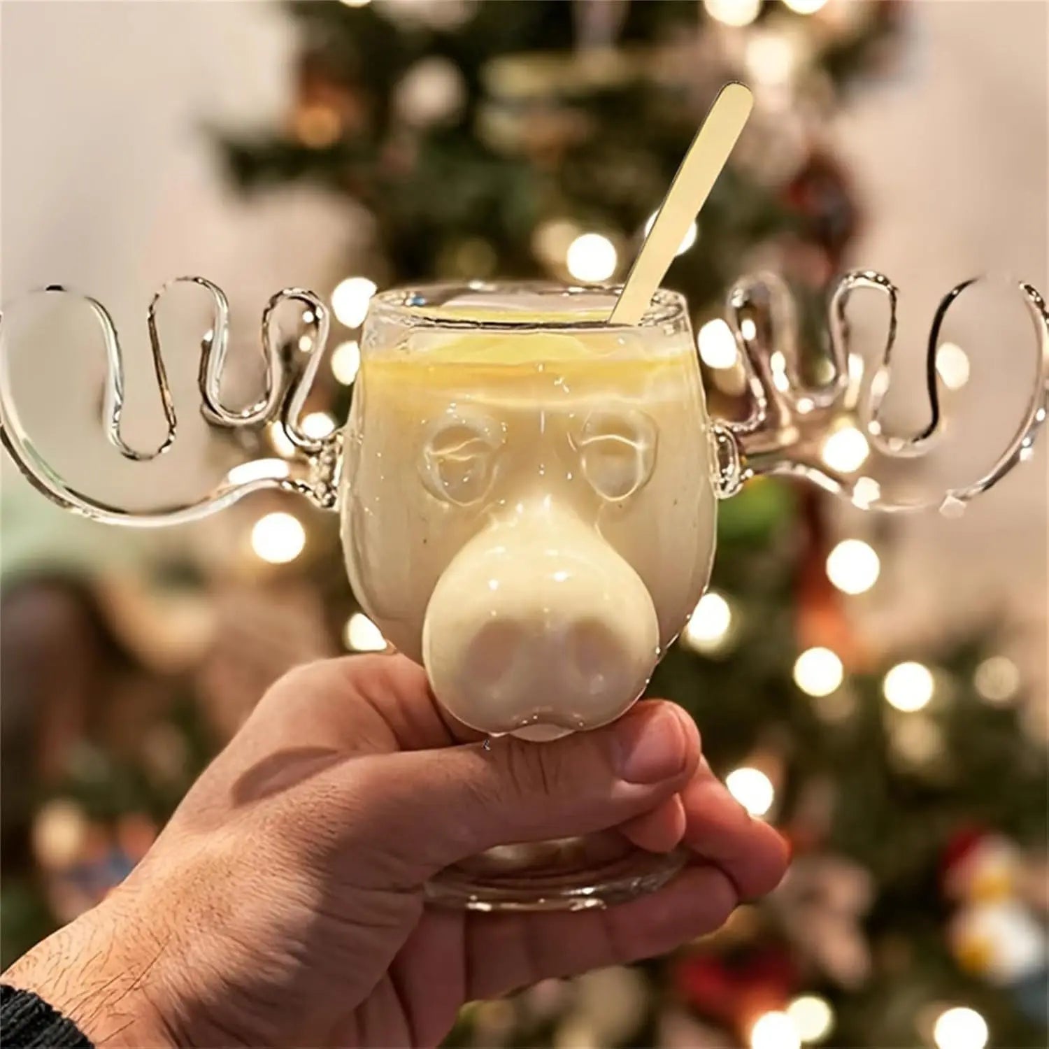 8oz 240ml Vacanza di Natale Alce Tazza Con Gatto Cucchiaio Di Natale Renna Testa Creativo Alce Bicchiere Vino Birra Acqua Succo di Latte Tazza Regali