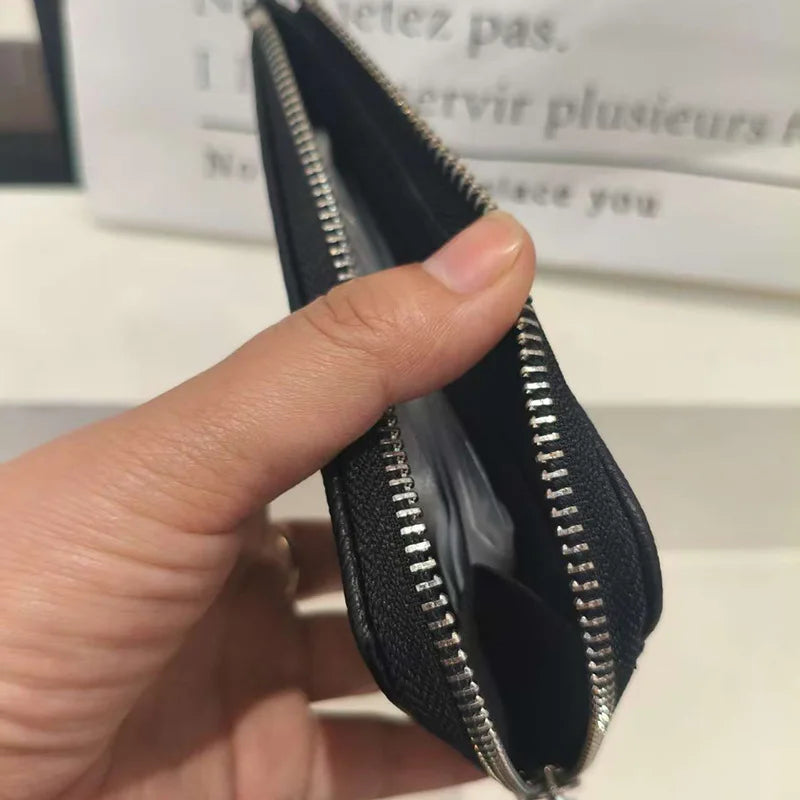 Nuovo Portafoglio da Donna ZV in PU con Catena Metallica, Porta Carte, Pochette in Denim, Portamonete, Portafoglio Piccolo