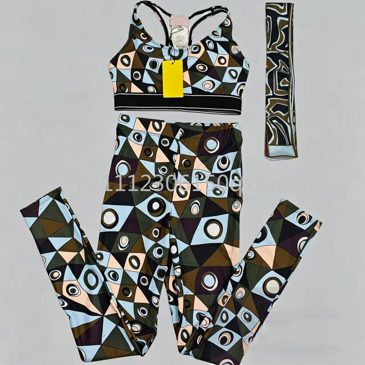 Costumi da bagno da donna rosa con foulard e logo a lettere, set bikini con foulard e fascia per capelli, abbigliamento da spiaggia