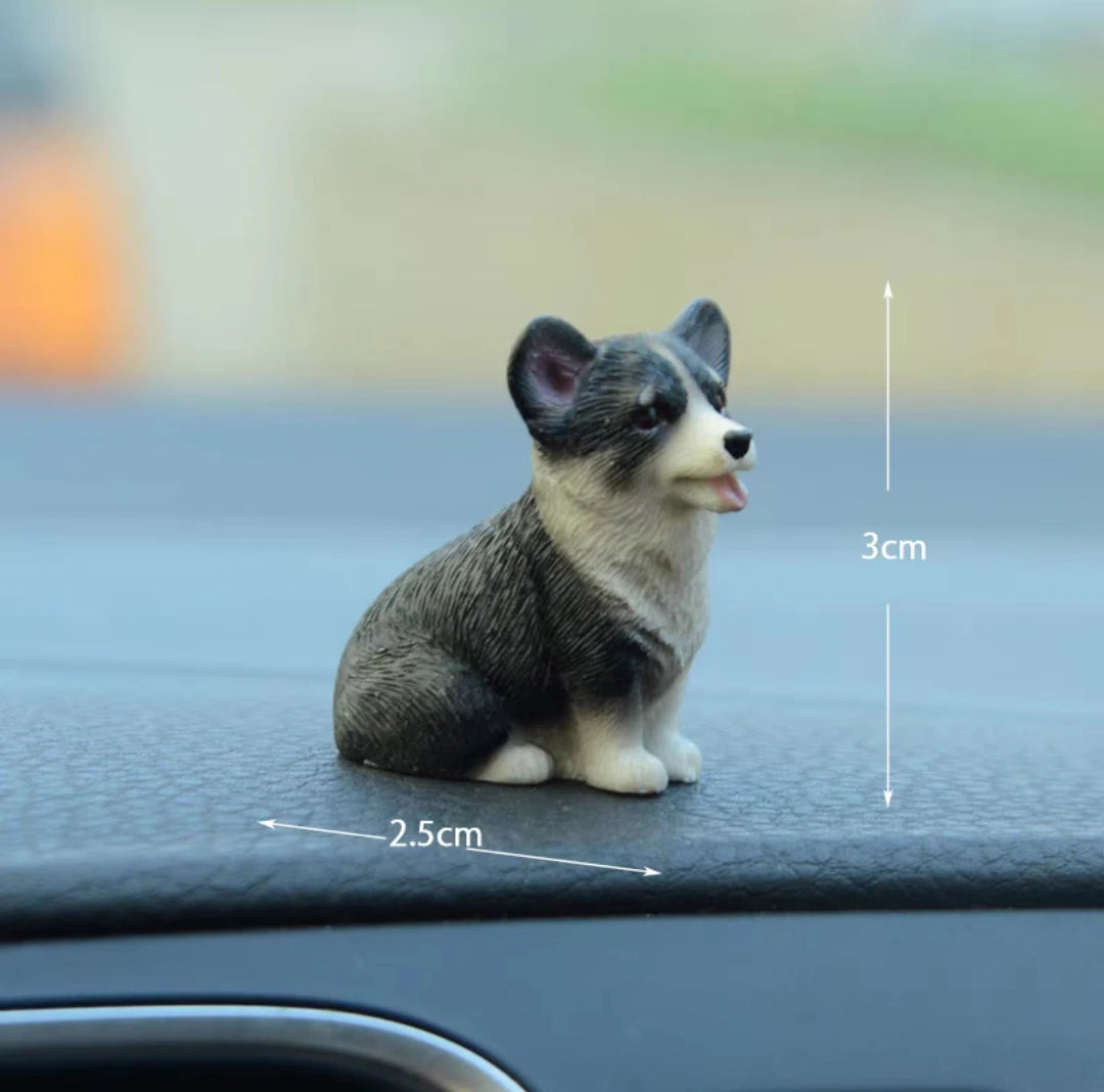 Mini Corgi Car Decoration Resin Crafts Dog Desk Decoration Decoration Simulation Cake Baking Decoration Kawaii Accessories