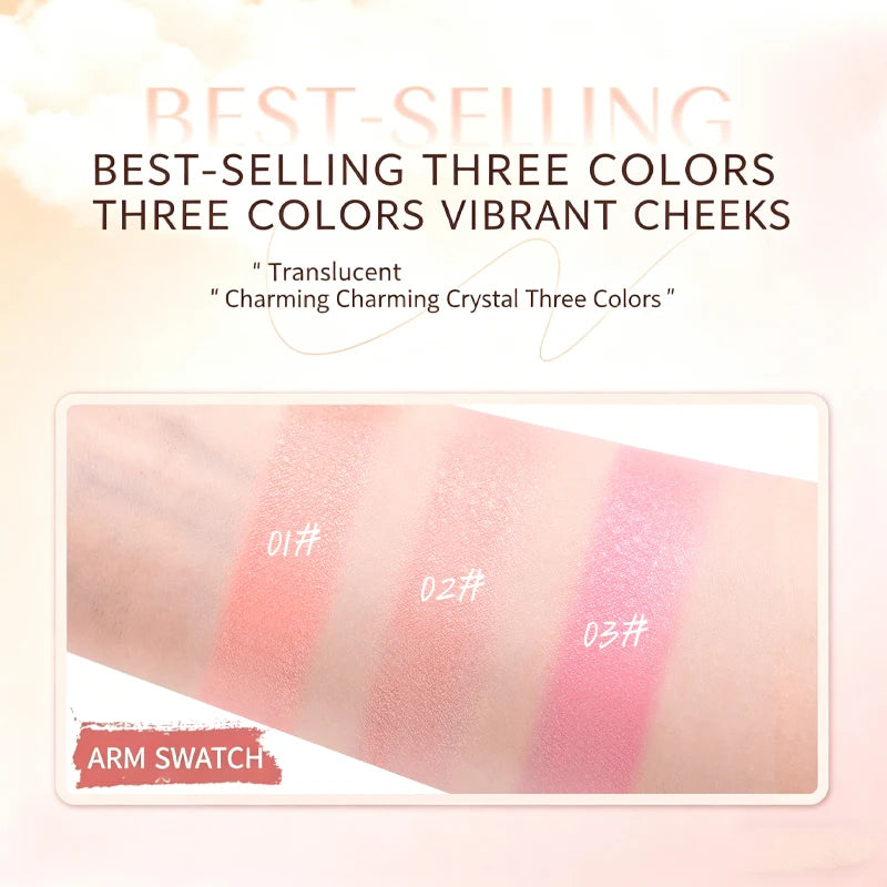 Fard in polvere opaco effetto velluto con rose in rilievo, tinta per guance a lunga durata, rosa marrone naturale, palette monocolore per contouring