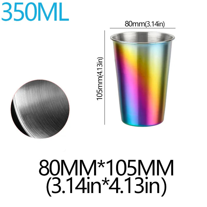 350/500ml Tazze in acciaio inossidabile Ufficio domestico Bar Cucina Bevande Bicchiere da caffè Tè Bere Boccale di birra Tazza da viaggio in metallo