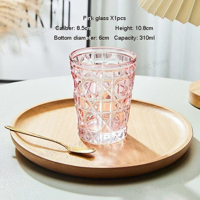 Bicchieri da whisky creativi scozzesi colorati in stile europeo, boccali di birra, bicchiere intagliato a mano, tazza d'acqua, tazza di vino, geometrico
