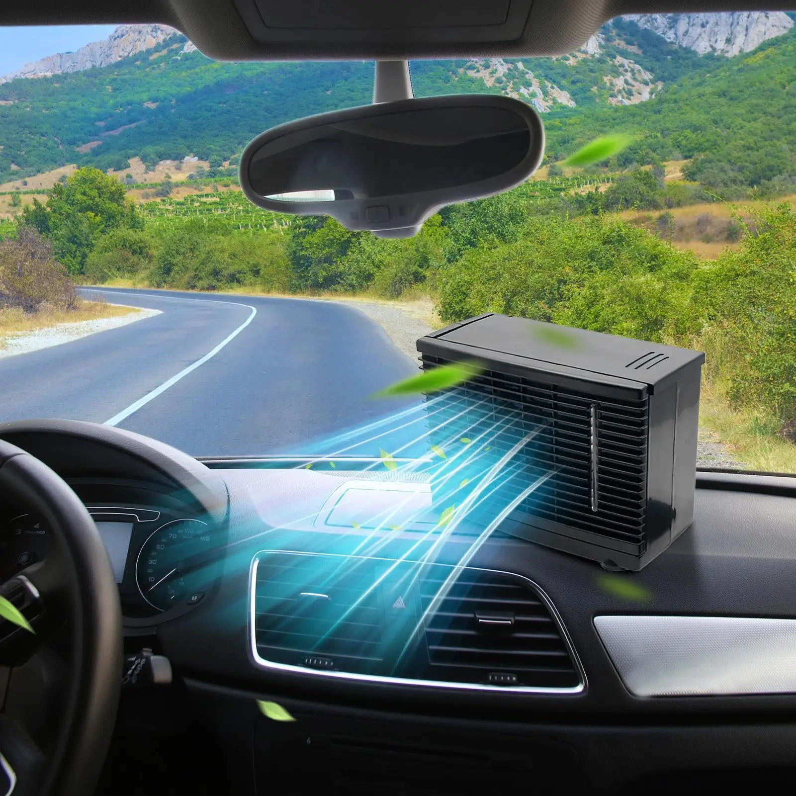Condizionatori d'aria portatili per condizionatore d'aria per veicoli per auto Apparecchio di raffreddamento adesivo 12V con serbatoio dell'acqua per campeggio nel seminterrato