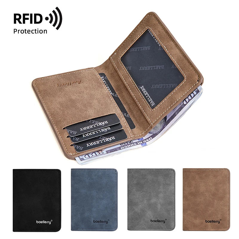 Portafoglio corto da uomo nuovo Semplice clip per carte casual Portafoglio maschile sottile Porta carte di patente di guida Portafoglio bifold sottile per uomo