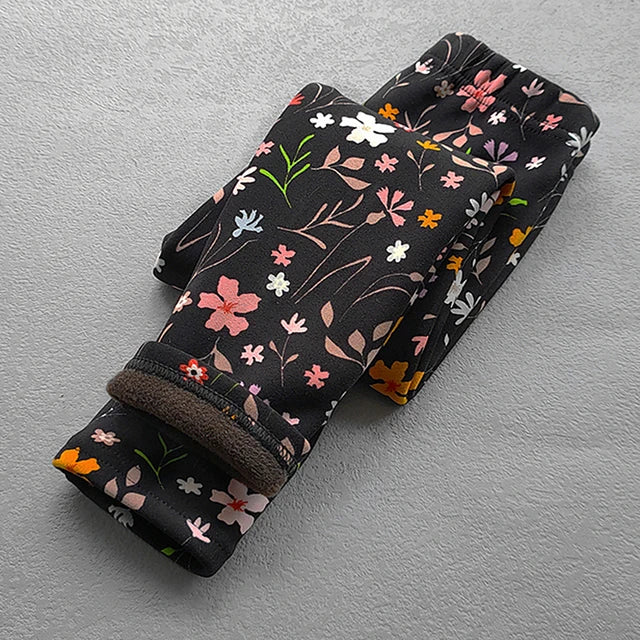 Pantaloni da ragazza primavera autunno inverno neonate leggings in pile sottile dolce pantaloni slim floreali mimetici retrò abbigliamento per bambini