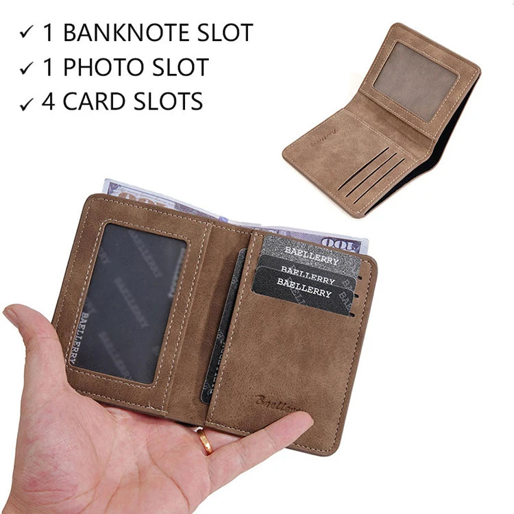 Portafoglio corto da uomo nuovo Semplice clip per carte casual Portafoglio maschile sottile Porta carte di patente di guida Portafoglio bifold sottile per uomo