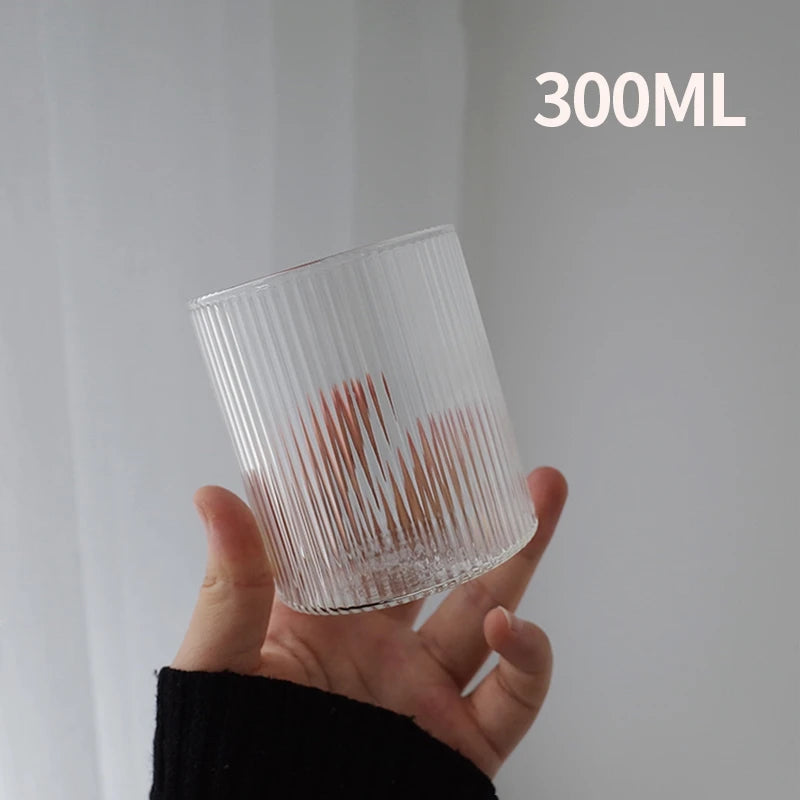 1/6 pezzi tazza di vetro giapponese tazza di vetro per caffè al latte tazza trasparente birra ins tazza di acqua potabile accessorio da cucina tazze di vetro per acqua