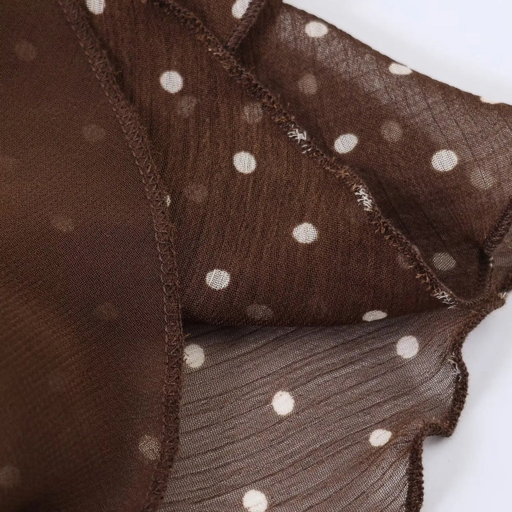 Nuovo Abito Estivo da Donna 2026, Elegante Vestito Chic con Collo a Cascata, Mini Abito Comodo a Pois per Feste e Balli