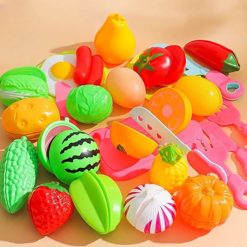 25 pezzi Set fai da te taglio di frutta giocattolo musicale simulazione verdura frutta e verdura giocattolo per bambini ragazza ragazzo cucina set di cibo