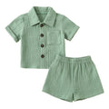 VISgogo 0-3 anni neonati maschi vestiti per ragazze set neonato manica corta t-shirt pantaloni corti estate tinta unita vestito Casual
