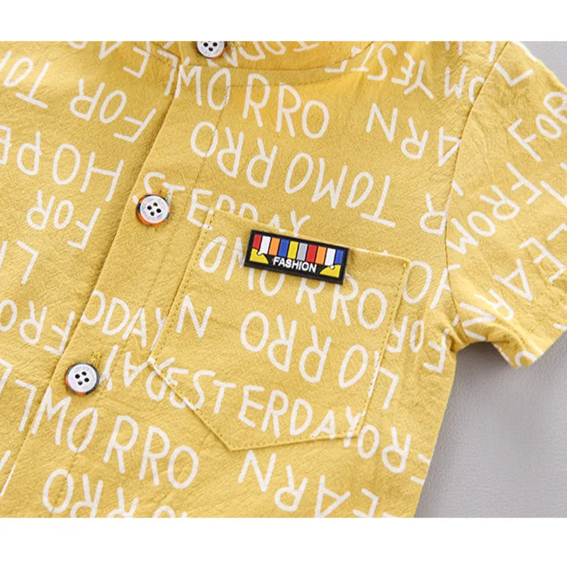 Nuova estate neonati maschi vestiti vestito bambini moda lettera camicia pantaloncini 2 pezzi/set bambino costume casual tute per bambini infantili