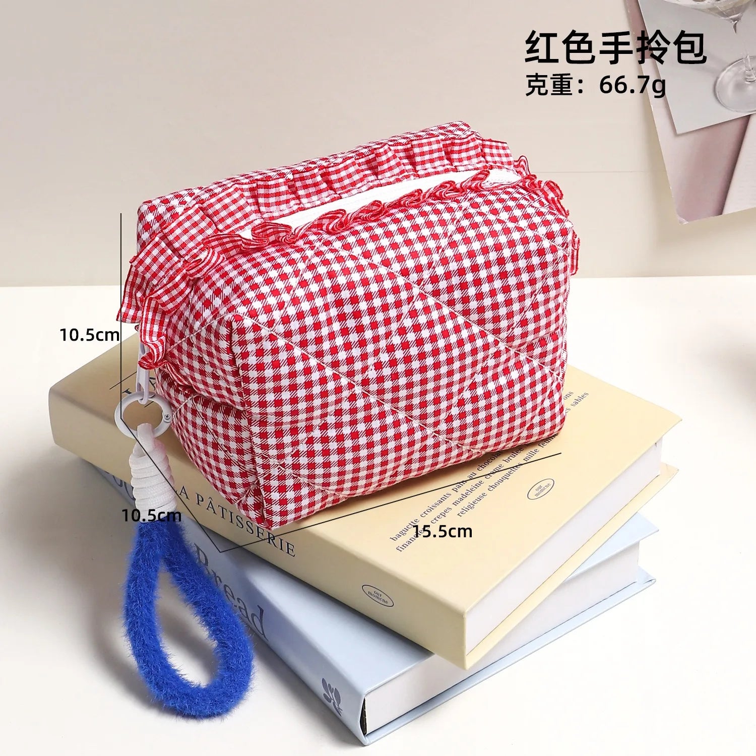 Borsa cosmetica personalizzata con griglia fresca giapponese e coreana, custodia semplice per trucco di grande capacità, borsa di bellezza di alta qualità