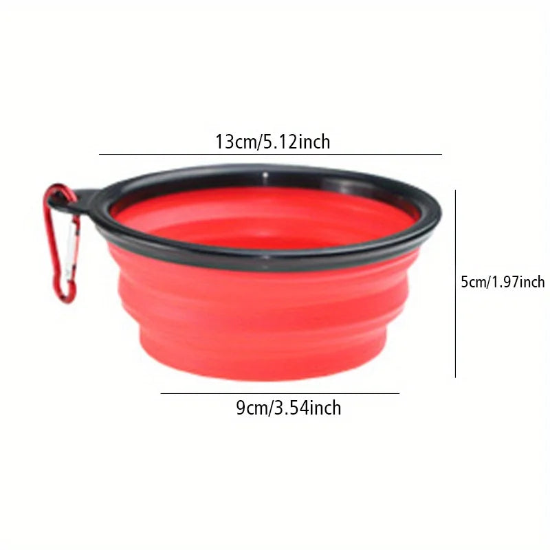 Ciotola pieghevole per cani Ciotola da viaggio portatile per cani Ciotola per acqua per cibo per cani per passeggiate all'aperto Ciotola per acqua per cibo per cani in silicone con labbro della ciotola