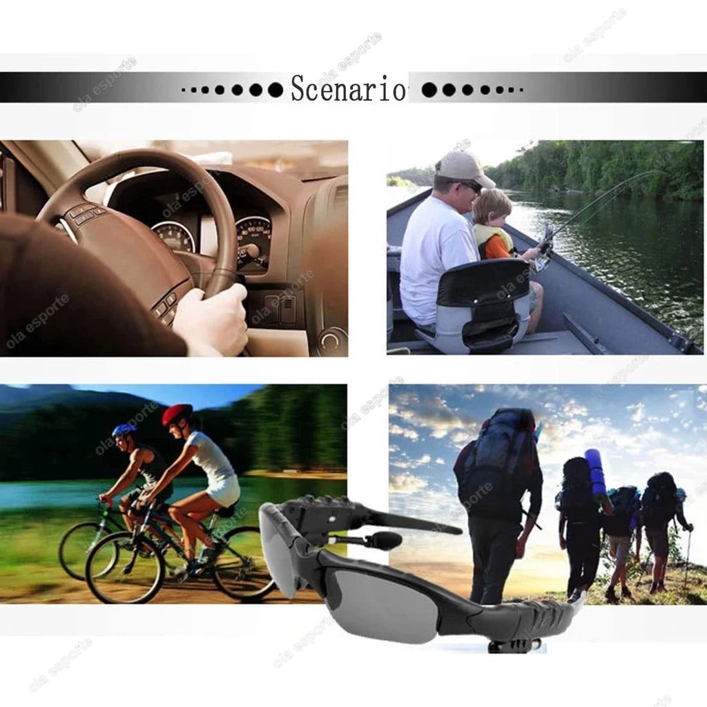 Sport Stereo Wireless Bluetooth Occhiali intelligenti Chiama Ciclismo 5.0 Auricolare Telefono Occhiali da sole da guida polarizzati Occhiali da equitazione