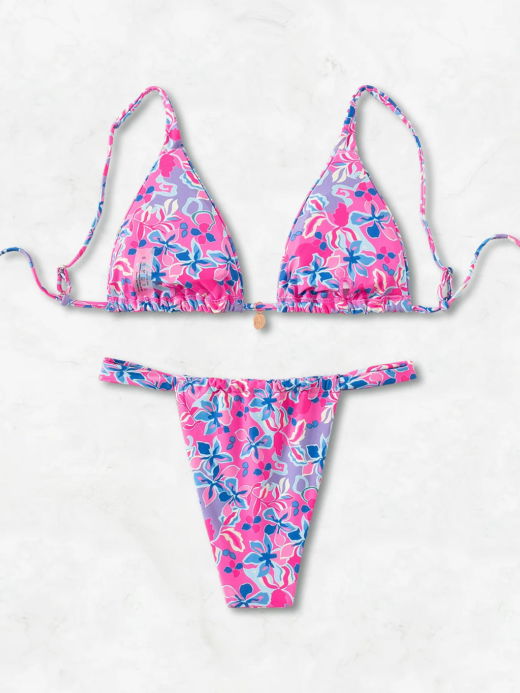 Nuovo Set Bikini Triangolo 2026 - Costume da Bagno Push-Up con Stampa Floreale e Slip Brasiliano