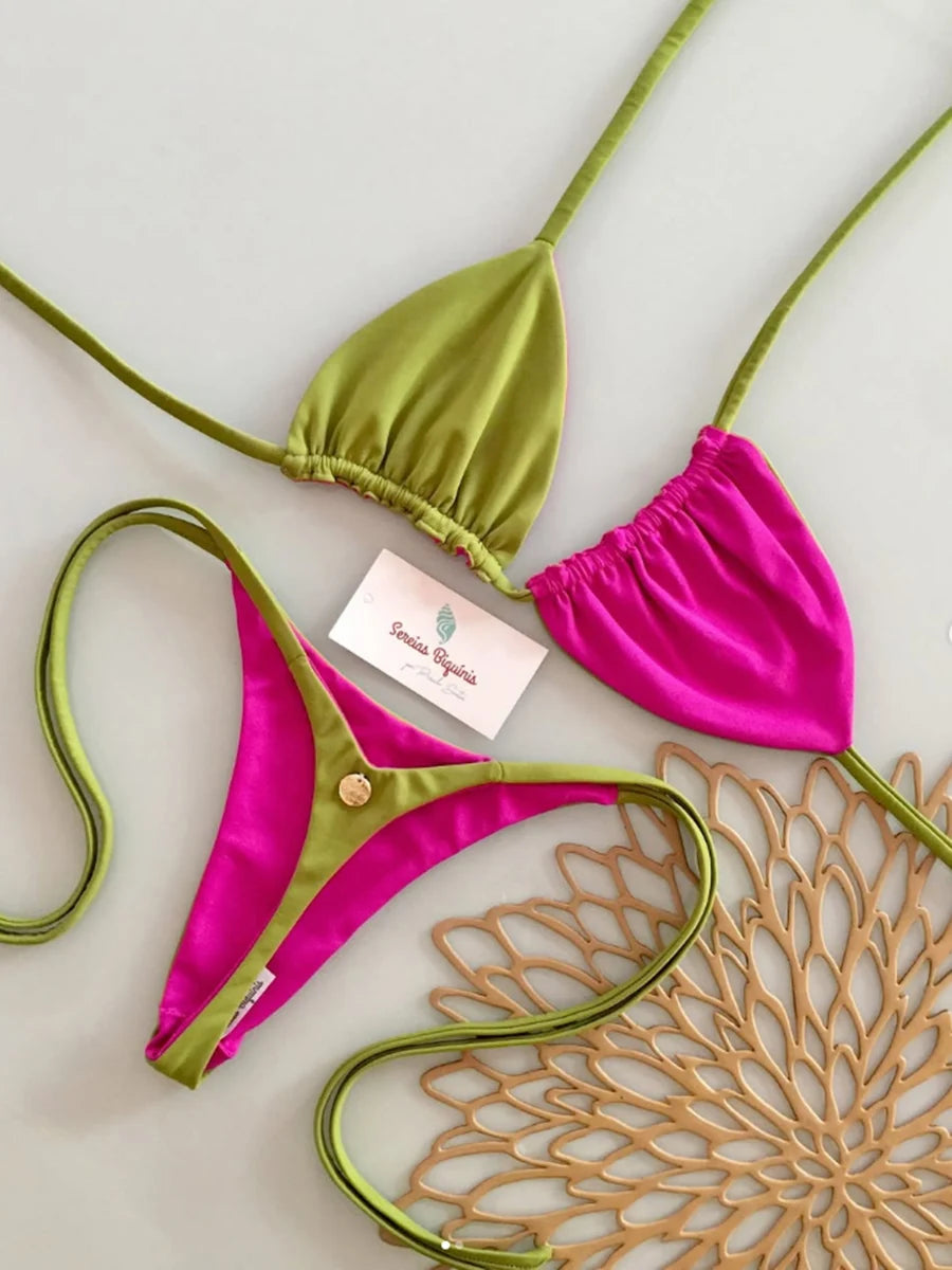 Micro Bikini 2026 Push Up Donna Costumi da Bagno Sexy Brasiliani Set Bikini Perizoma Stampa Biquini Abbigliamento Mare Estivo