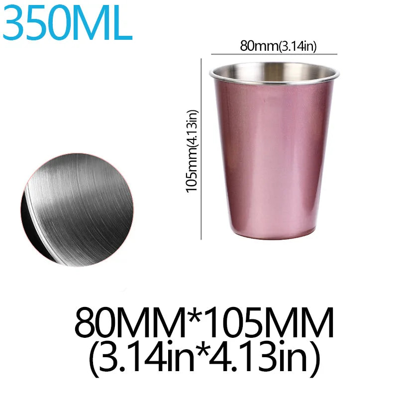 350/500ml Tazze in acciaio inossidabile Ufficio domestico Bar Cucina Bevande Bicchiere da caffè Tè Bere Boccale di birra Tazza da viaggio in metallo