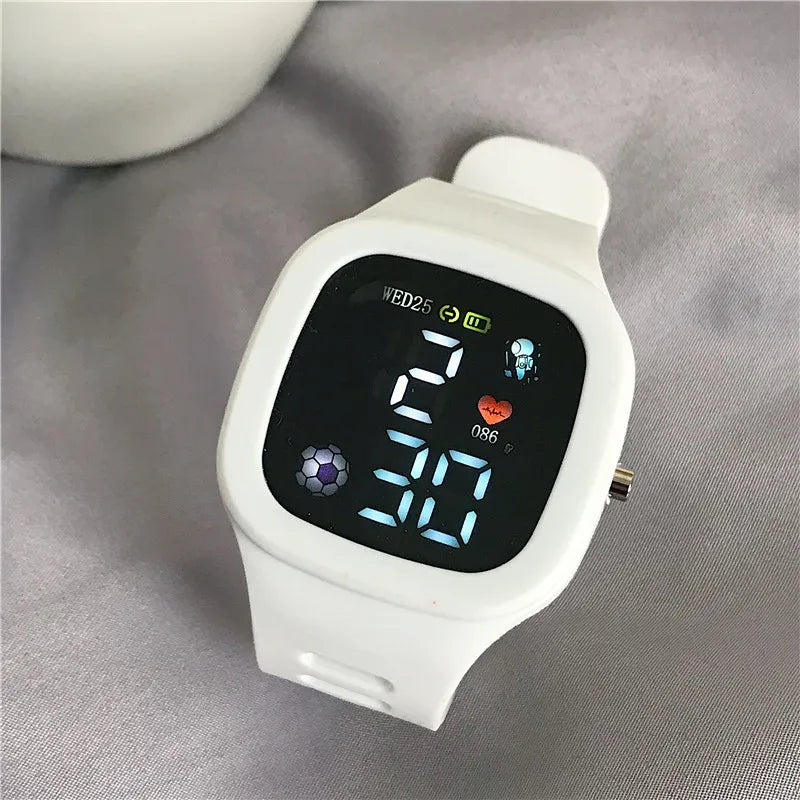 Orologio da donna da uomo Orologio sportivo digitale a LED per bambini Ragazzi Ragazze Orologio da polso elettronico da uomo in silicone impermeabile con quadrante grande quadrato