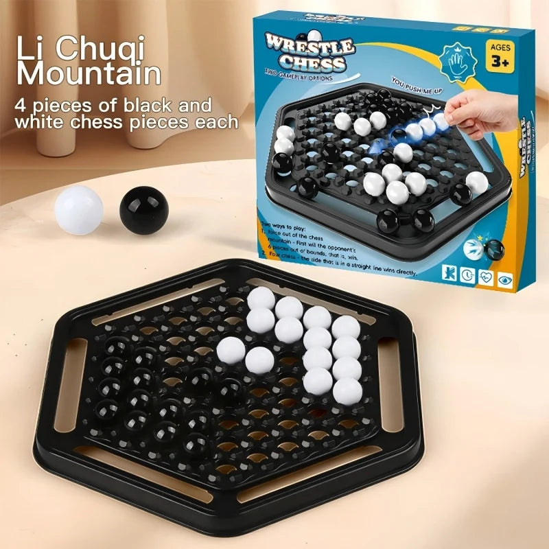 Set di scacchi push hard - Gioco di logica interattivo per famiglie Treno strategico per bambini Gioco da tavolo bianco nero per fidanzamento genitore-figlio