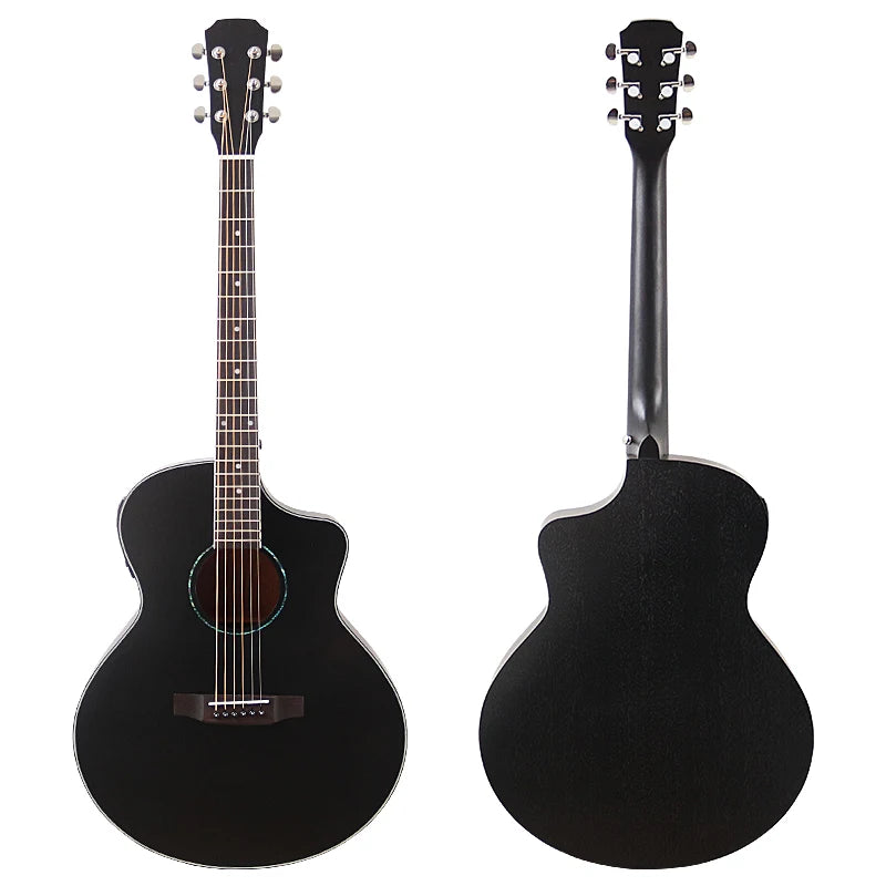 Chitarra acustica elettrica a 6 corde Chitarra elettrica folk con design tagliato con top in abete massello da 40 pollici con pickup