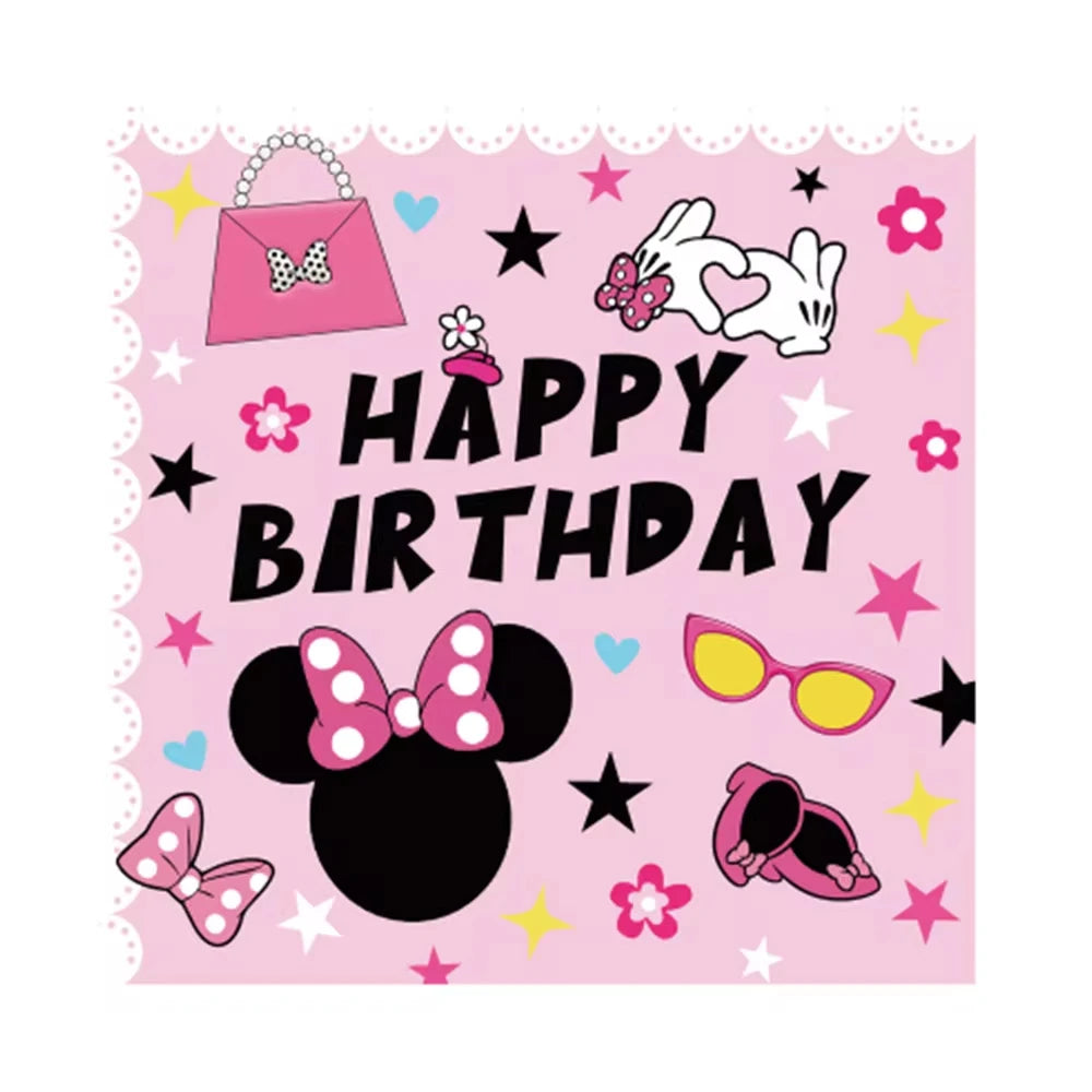Set per Festa di Compleanno Minnie Mouse: Stoviglie, Bicchieri, Piatti, Tovaglioli, Tovaglia per Ragazze e Decorazioni Baby Shower