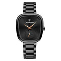 Women's Stainless Steel Waterproof Quartz Watch (Black)-0