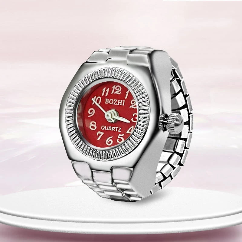 Orologio ad anello Nuovo quadrante circolare con dito in lega creativa di vendita calda Coppia di uomini e donne
