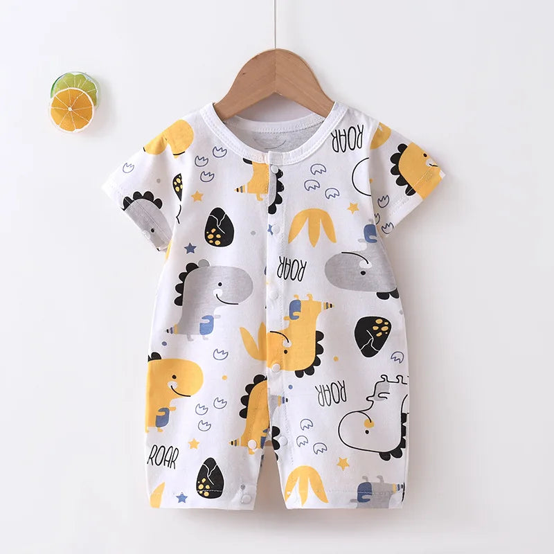 Tutine Neonato 2026 Nuove in Cotone Puro Estive per Bambini e Bambine, Pagliaccetti a Maniche Corte Sottili con Bretelle, Abbigliamento per Neonati