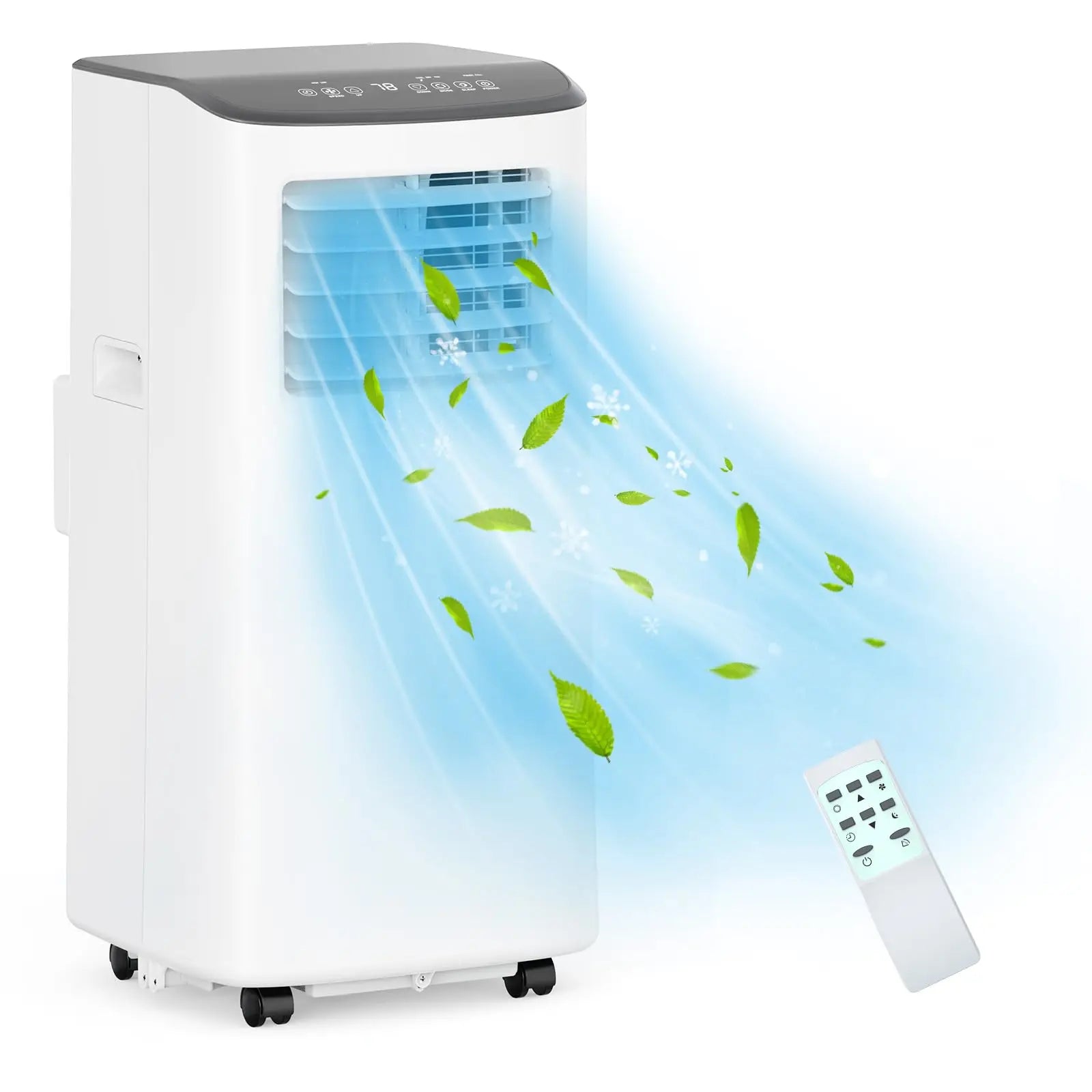 Condizionatori d'aria portatili da 8.000 BTU, unità AC portatile con funzione di raffreddamento, ventilazione, deumidificatore, modalità sleep, condizionatore d'aria portatile 4-in-1, timer 24 ore, telecomando e kit di inst