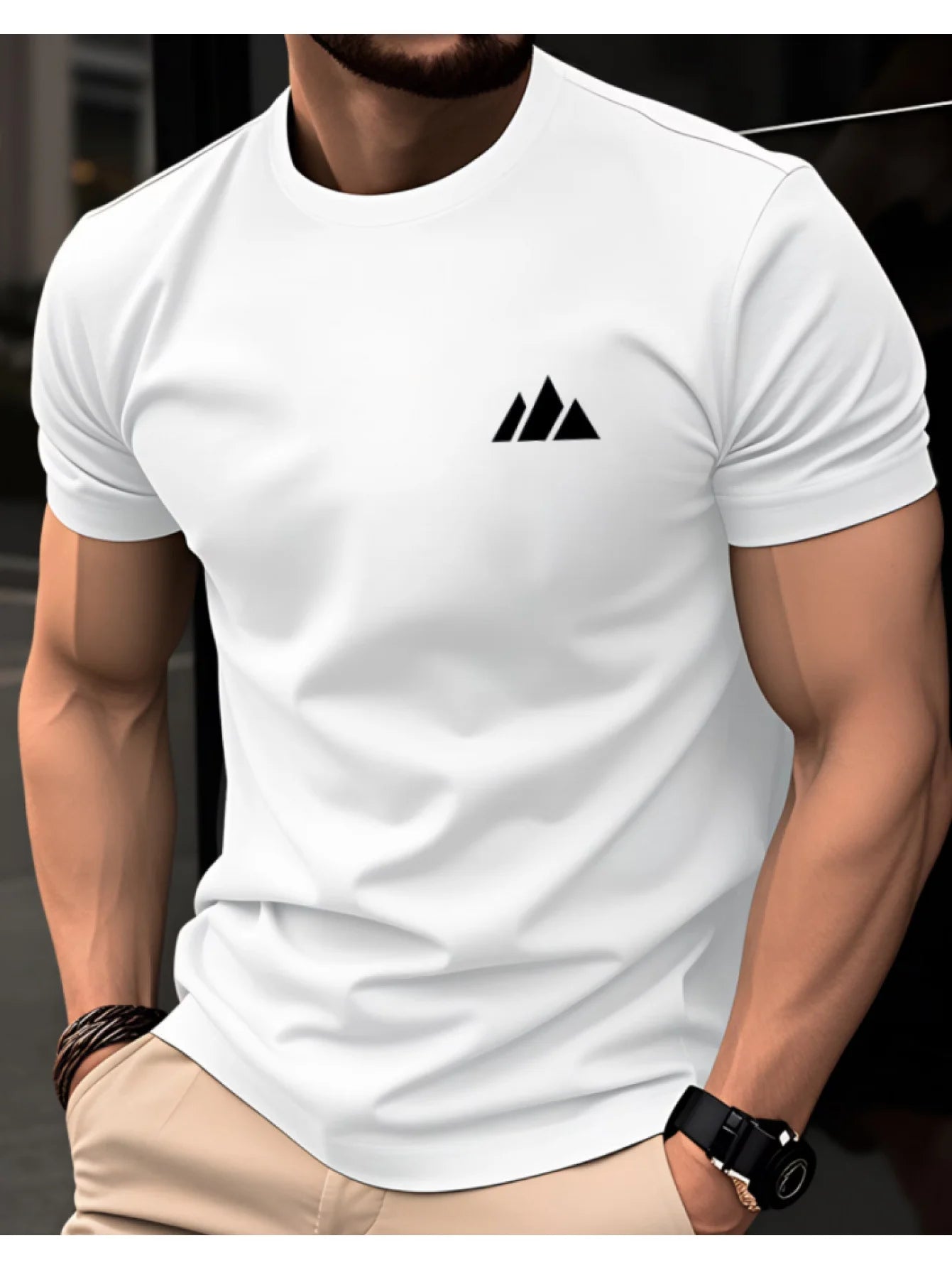 T-shirt da uomo in puro cotone per l'estate 2026: morbida, confortevole, assorbe il sudore, casual e alla moda, streetwear da uomo