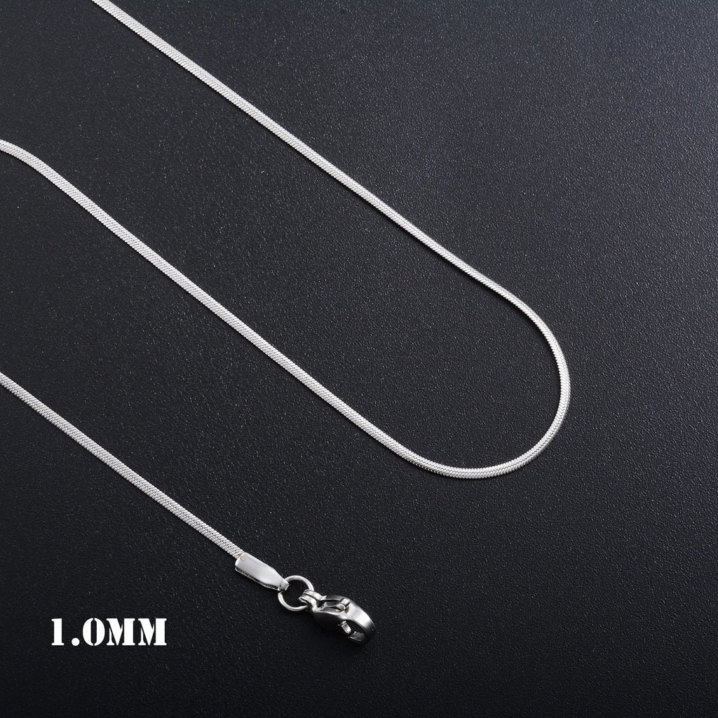 Yadreva 1.0mm/2.0mm Collana sottile in acciaio inossidabile Catena a serpente piatta Collegamento semplice Accessori per gioielli che non sbiadiscono