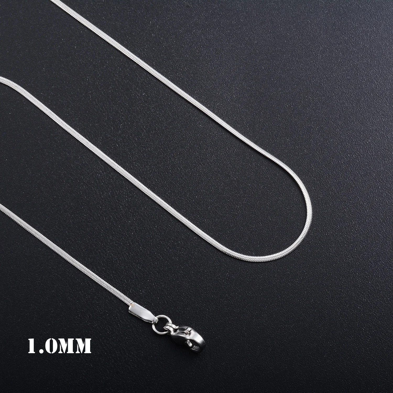 Yadreva 1.0mm/2.0mm Collana sottile in acciaio inossidabile Catena a serpente piatta Collegamento semplice Accessori per gioielli che non sbiadiscono