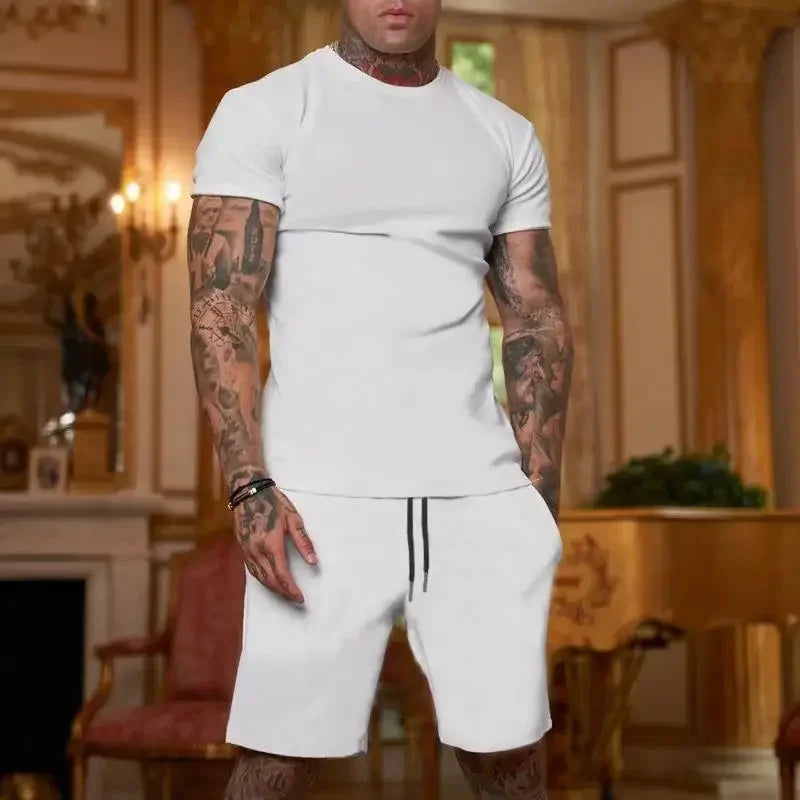 T-shirt e pantaloncini a maniche corte per abbigliamento sportivo traspirante da uomo nuovo estate 2025 set di abbigliamento popolare ad asciugatura rapida