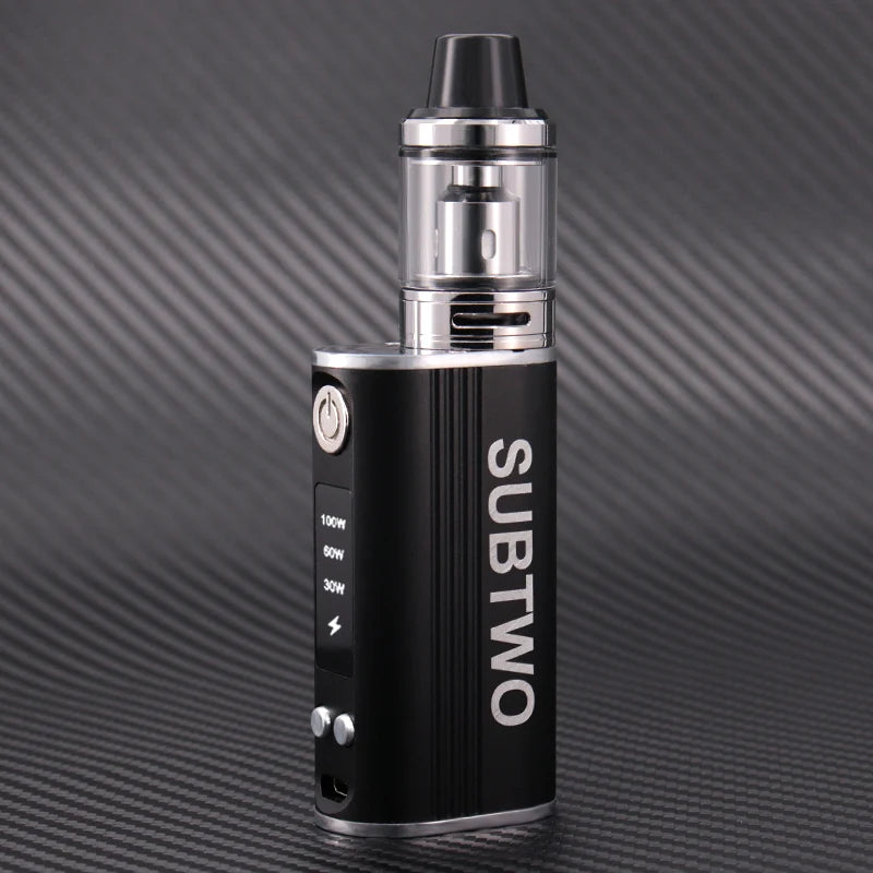 Sigarette elettroniche SUB DUE Kit mod box da 100 W 1800 mAh 30 W/60 W/100 W Regolazione dell'alimentazione con penna Vape atomizzatore flusso d'aria inferiore da 0,3 ohm 2,5 ml