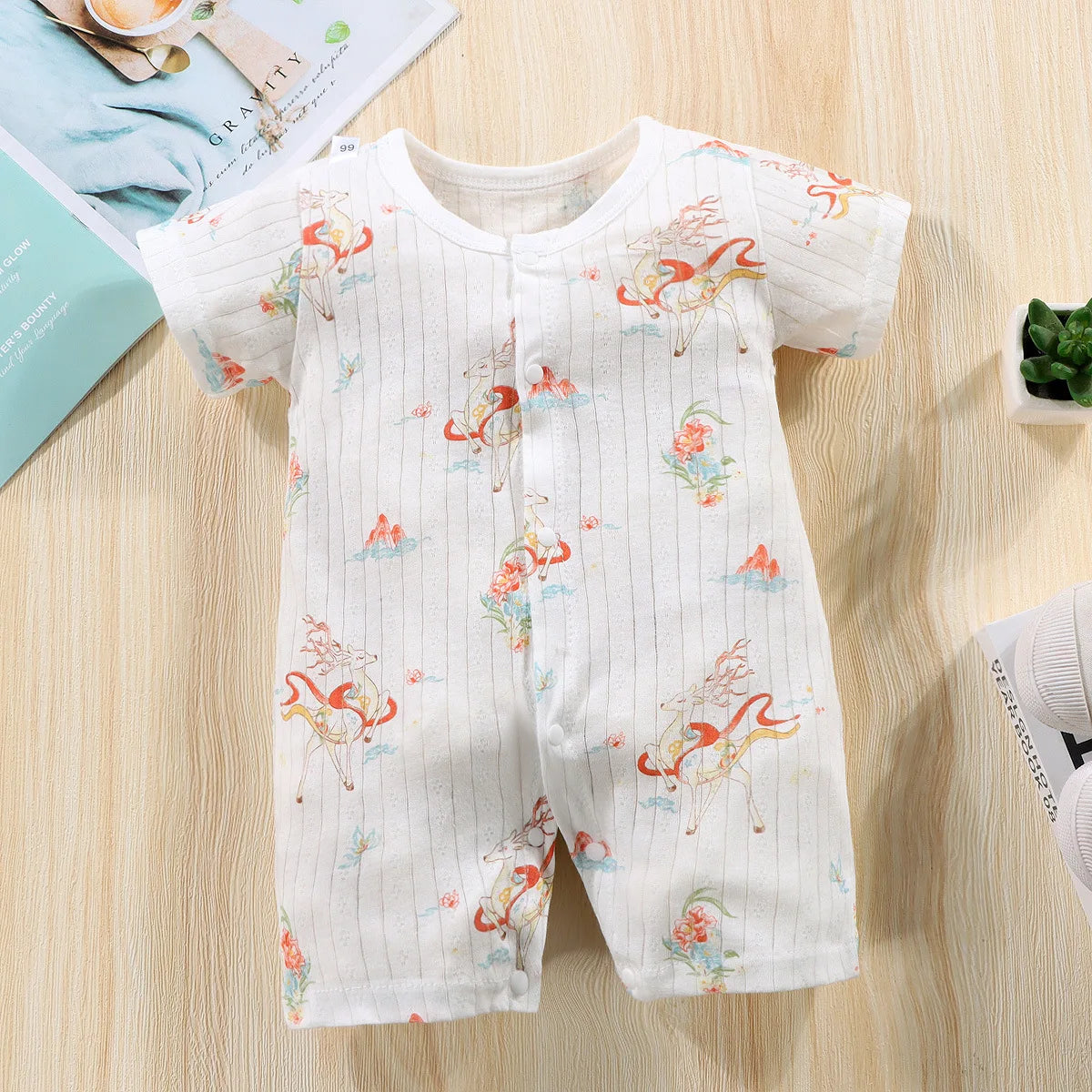 Tutine Neonato 2026 Nuove in Cotone Puro Estive per Bambini e Bambine, Pagliaccetti a Maniche Corte Sottili con Bretelle, Abbigliamento per Neonati