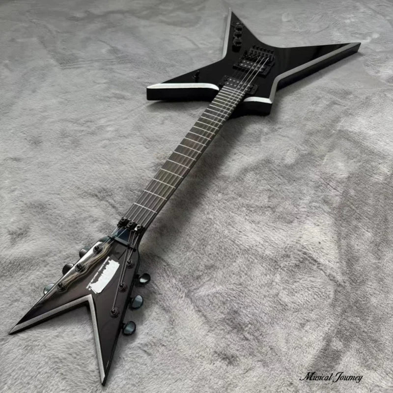 Per Chitarra Elettrica con Forcella Grigio Argento |   Chitarra Professionale per Performance Heavy Metal